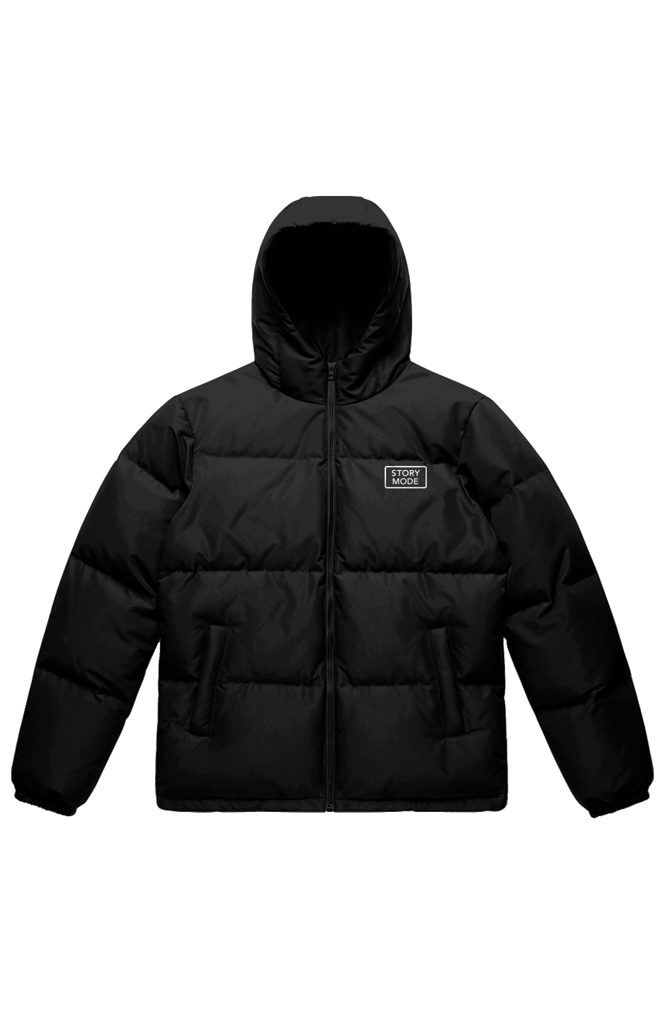 Story Mode Hooded Puffer Jacket Black 